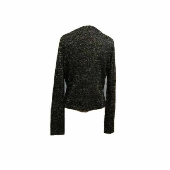 Moda International Black Sparkle Cardigan Top M - Picture 4 of 5